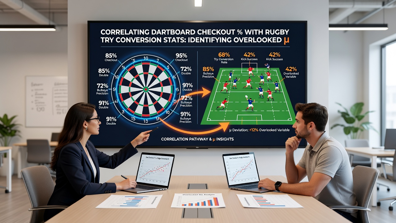 Data visualization of darts and rugby performance metrics across multiple global tournaments