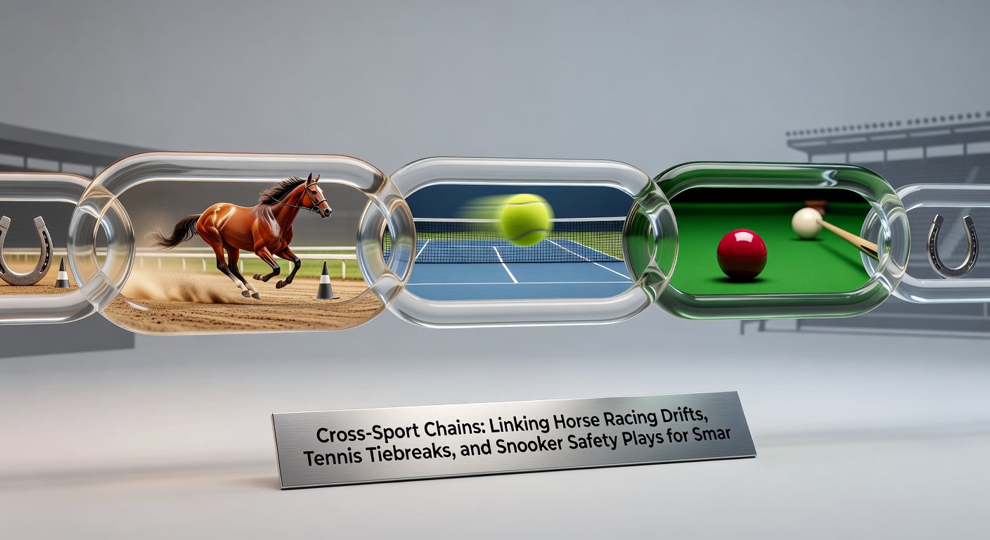 Tennis player serving in a tense tiebreak, overlaid with snooker cue safety shot and horse racing odds board showing drift