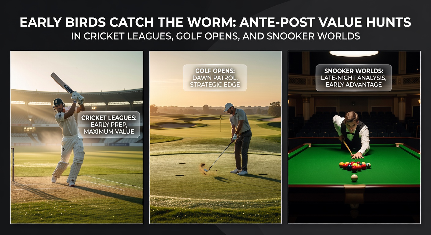 Golfers navigating a major championship fairway under sunny skies, symbolizing ante-post strategy in tournament previews