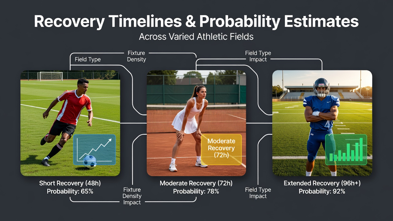 Athletes recovering between intense matches on different playing surfaces