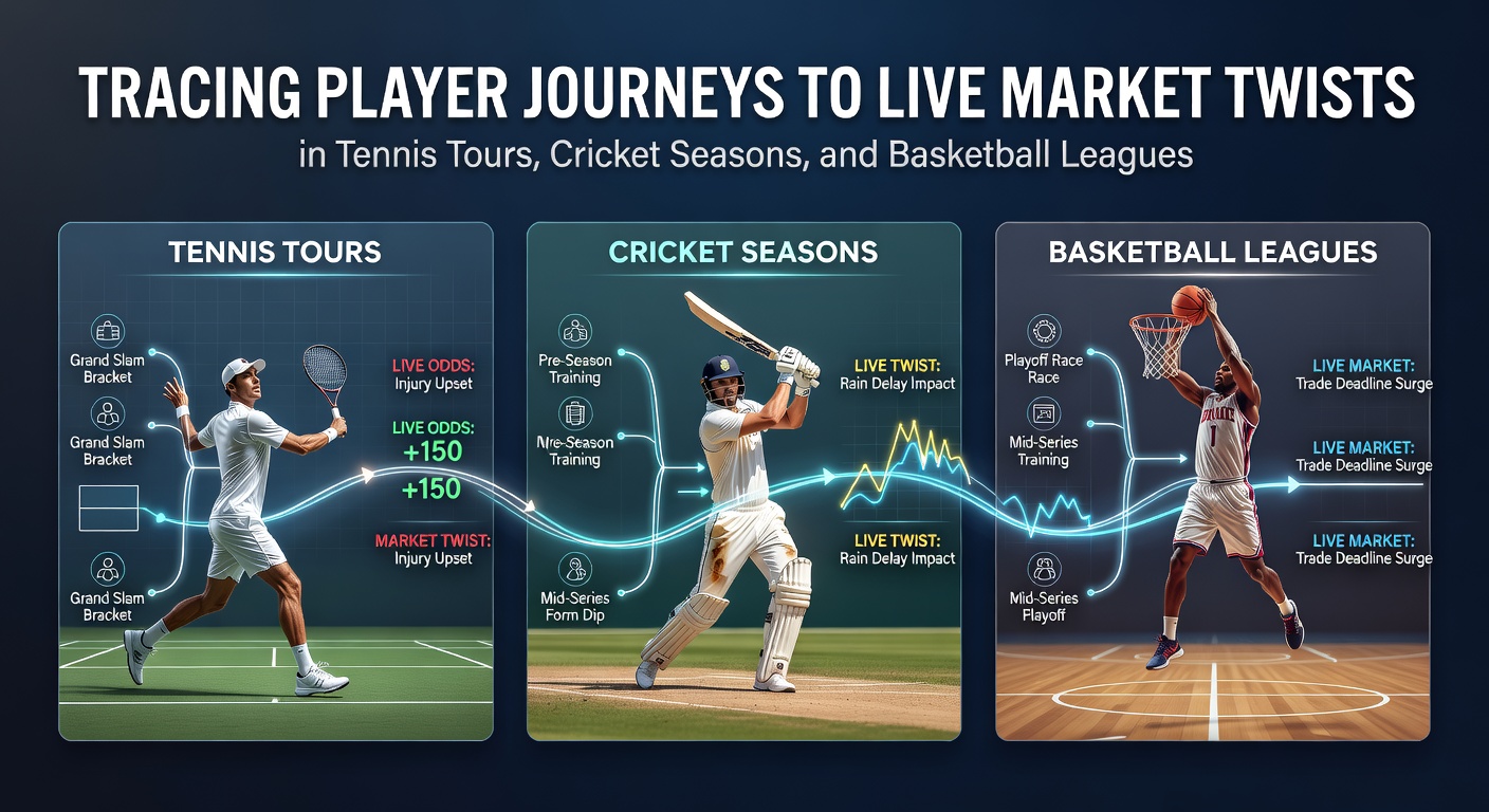 Athletes in action during live sports events with betting market indicators overlaid